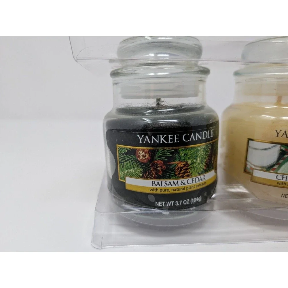 Yankee Candle Small Jar 3-Pack 3.7 oz Christmas Cookie Balsam Cedar Cinnamon New
